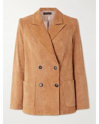 Stouls - Jones Double-Breasted Suede Blazer - Lyst