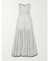 Charo Ruiz - Jimena Belted Tiered Polka-Dot Cotton-Blend Voile Maxi Dress - Lyst