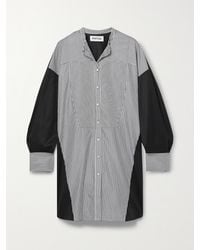 Partow - Meline Paneled Striped Cotton-Poplin Mini Shirt Dress - Lyst