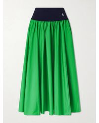 Polo Ralph Lauren - Ribbed Cotton-Poplin Maxi Skirt - Lyst