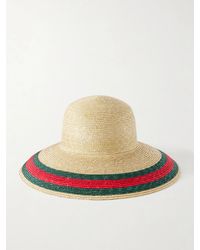 Gucci - Beverlie Striped Straw Hat - Lyst