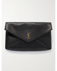 Saint Laurent - Cassandre Große Clutch Aus Strukturiertem Leder - Lyst