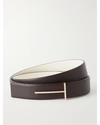 Tom Ford - Slim T Textured-Leather Belt - Lyst
