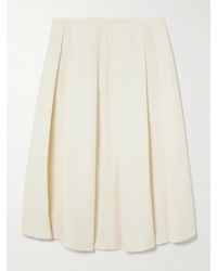 TOTEME - Pleated Wool And Silk-Blend Midi Skirt - Lyst