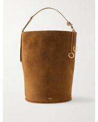 Alaïa - Hip Large Leather-Trimmed Suede Bucket Bag - Lyst