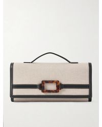 Roger Vivier - Belle Vivier Buckled Canvas Clutch - Lyst