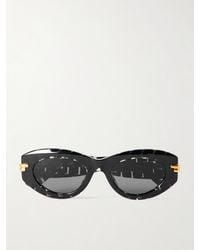 Bottega Veneta - Oval-Frame Acetate Sunglasses - Lyst