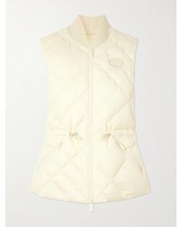 Burberry - Appliquéd Leather-Trimmed Padded Quilted Shell Down Vest - Lyst