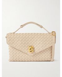Bottega Veneta - Knot Lock Medium Intrecciato Leather Shoulder Bag - Lyst