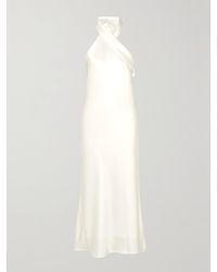 Galvan London - Pandora Neckholder-Midikleid Aus Satin - Lyst