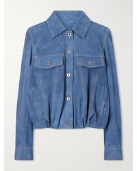 Loewe - Gathered Suede Jacket - Lyst