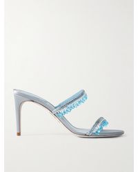 Rene Caovilla - Mules Aus Satin Mit Verzierungen - Lyst
