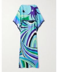 PUCCI - Layered Printed Silk-Twill Maxi Dress - Lyst