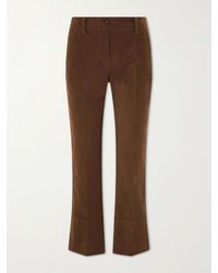 Brunello Cucinelli - Cropped Cotton-Blend Flared Pants - Lyst