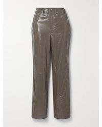 REMAIN Birger Christensen - Lynn Hose Mit Geradem Bein Aus Leder - Lyst
