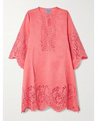 Thierry Colson - Rachel Broderie Anglaise Cotton And Silk-Blend Kaftan - Lyst