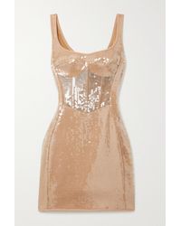 David Koma Sequined Tulle And Cady Mini Dress - Multicolor