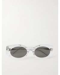 Alaïa - Lettering Round-Frame Acetate Sunglasses - Lyst