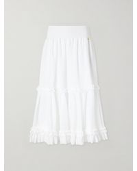 Balmain - Ruffled Poplin Maxi Skirt - Lyst