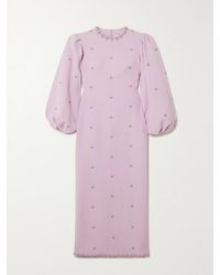 Huishan Zhang - Joelle Crystal-Embellished Recycled-Crepe Maxi Dress - Lyst