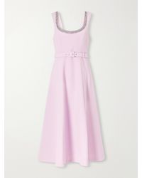 Rebecca Vallance - Yolanda Belted Crystal-Embellished Crepe Midi Dress - Lyst