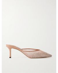 Jimmy Choo - Vivi 65 Crystal-Embellished Mesh Mules - Lyst