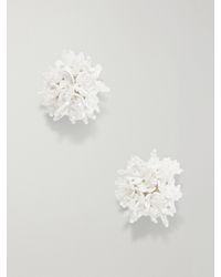 Oscar de la Renta - Bead-Embellished Clip Earrings - Lyst