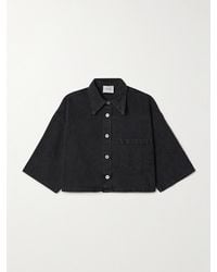 Halfboy - Cropped Distressed Denim Shirt - Lyst