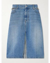 Stella McCartney - Net Sustain Midirock Aus Denim Mit Ketten - Lyst