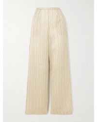 ‎Taller Marmo - Seine Metallic Pinstriped Voile Wide-Leg Pants - Lyst