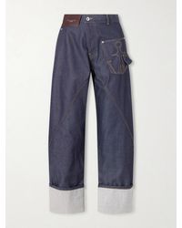 JW Anderson - High-Rise Embroidered Wide-Leg Jeans - Lyst