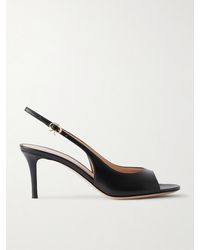 Gianvito Rossi - 70 Leather Slingback Sandals - Lyst