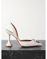 AMINA MUADDI - Begum Swarovski Crystal-Embellished Leather Slingback Pumps - Lyst