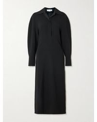 Victoria Beckham - Asymmetric Gathered Crepe Shirt Dress - Lyst