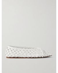 Le Monde Beryl - Regency Bow-Embellished Woven Leather Ballet Flats - Lyst