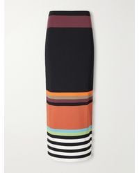 Christopher John Rogers - Striped Stretch-Jersey Midi Skirt - Lyst