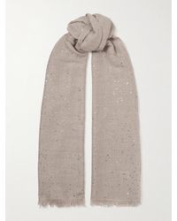 Brunello Cucinelli - Écharpe En Cachemire Et Soie Mélangés À Sequins - Lyst