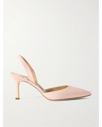 Manolo Blahnik - Carolyne 70 Silk Crepe De Chine Slingback Pumps - Lyst