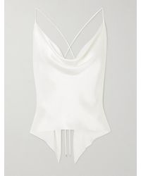 ANDRES OTALORA - Ecos De Luna Draped Silk-Charmeuse Top - Lyst