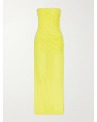 Alex Perry - Draped Mesh Midi Dress - Lyst