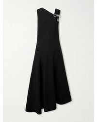 Jil Sander - Asymmetric Bow-Embellished Crepe Midi Dress - Lyst