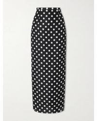 KHAITE - Winton Polka-Dot Silk Midi Skirt - Lyst
