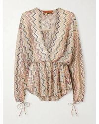 Missoni - Mare Gathered Striped Crochet-Knit Coverup - Lyst