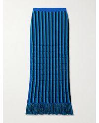 Escvdo - Jupe Longue En Coton À Mailles Ajourées Et À Franges Misti - Lyst