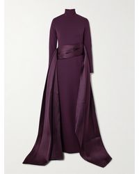 Solace London - Olivia Crepe And Draped Satin-Twill Gown - Lyst
