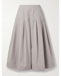 Kallmeyer - Dakota Pleated Cotton-Blend Twill Midi Skirt - Lyst
