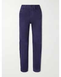 Blazé Milano - Paso Paneled Suede Straight-Leg Pants - Lyst