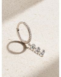 PERSÉE - Einzelne Creole Aus 18 Karat Weißgold Mit Diamanten - Lyst