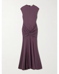TOVE - Ames Knotted Draped Stretch-Jersey Maxi Dress - Lyst