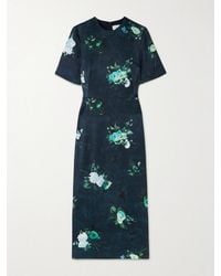 Erdem - Abstract Rose Print Short Sleeve Cocktail Dress - Lyst